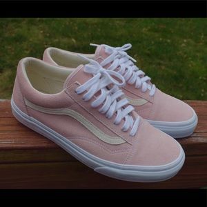 Pastel pink/White vans